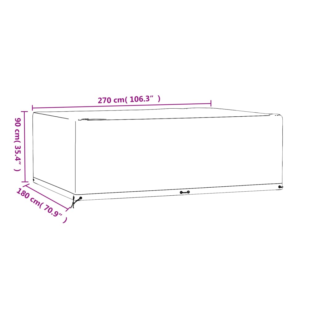 vidaXL Garden Furniture Covers 2 pcs 12 Eyelets 270x180x90 cm