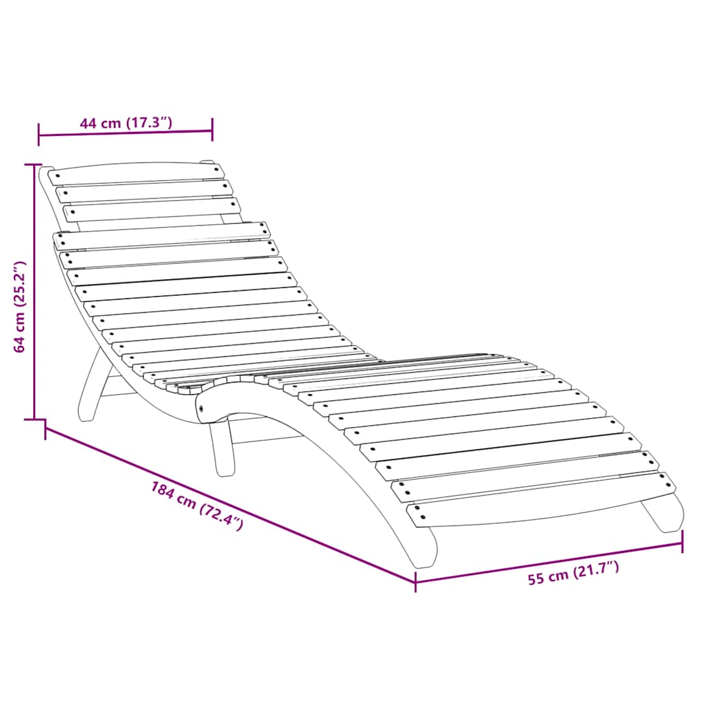 vidaXL Sun Loungers 2 pcs Grey 184x55x64 cm Solid Wood Acacia