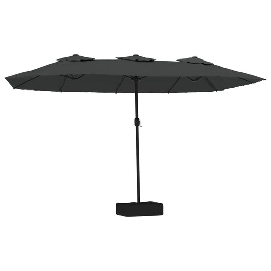 vidaXL Garden Parasol | Anthracite | Polyester | Double-head | Foldable