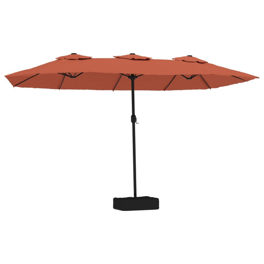vidaXL Garden Parasol | Terracotta, Dark Grey | Powder-coated iron, Polyester