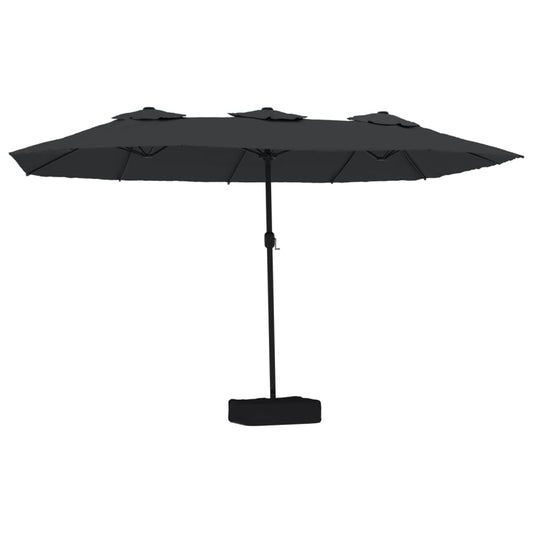 vidaXL Garden Parasol | Black | Polyester | Large | Adjustable Armrests