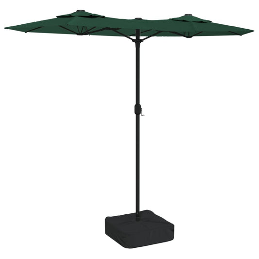 vidaXL Double-Head Garden Parasol Green 316x145 cm