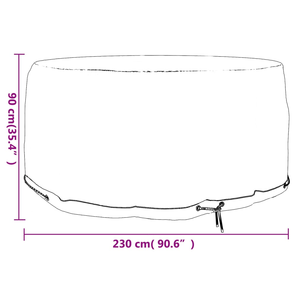 vidaXL Garden Furniture Cover 10 Eyelets Ø230x90 cm Round