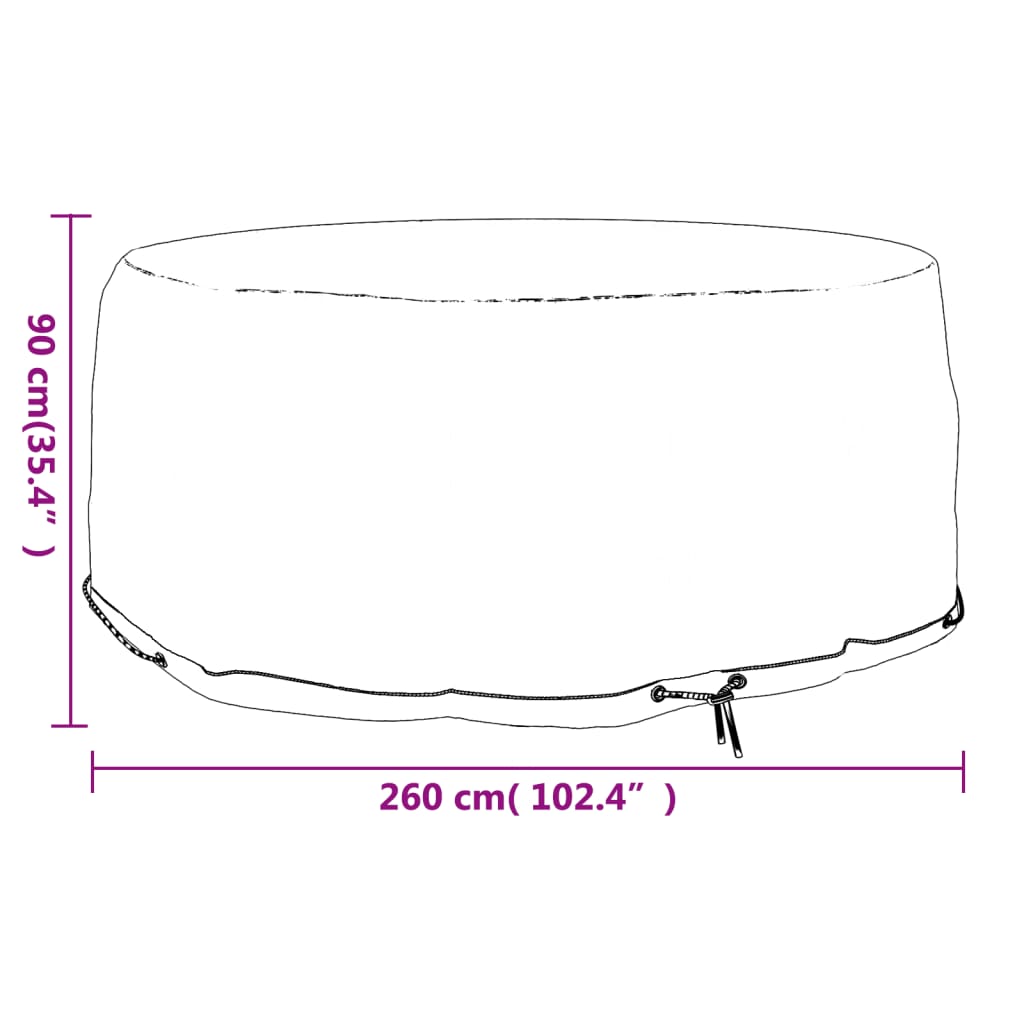 vidaXL Garden Furniture Cover 10 Eyelets Ø260x90 cm Round