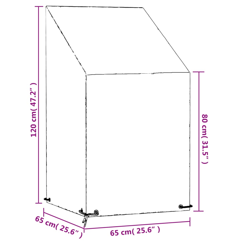 vidaXL Garden Chair Cover 8 Eyelets 65x65x80/120 cm Polyethylene
