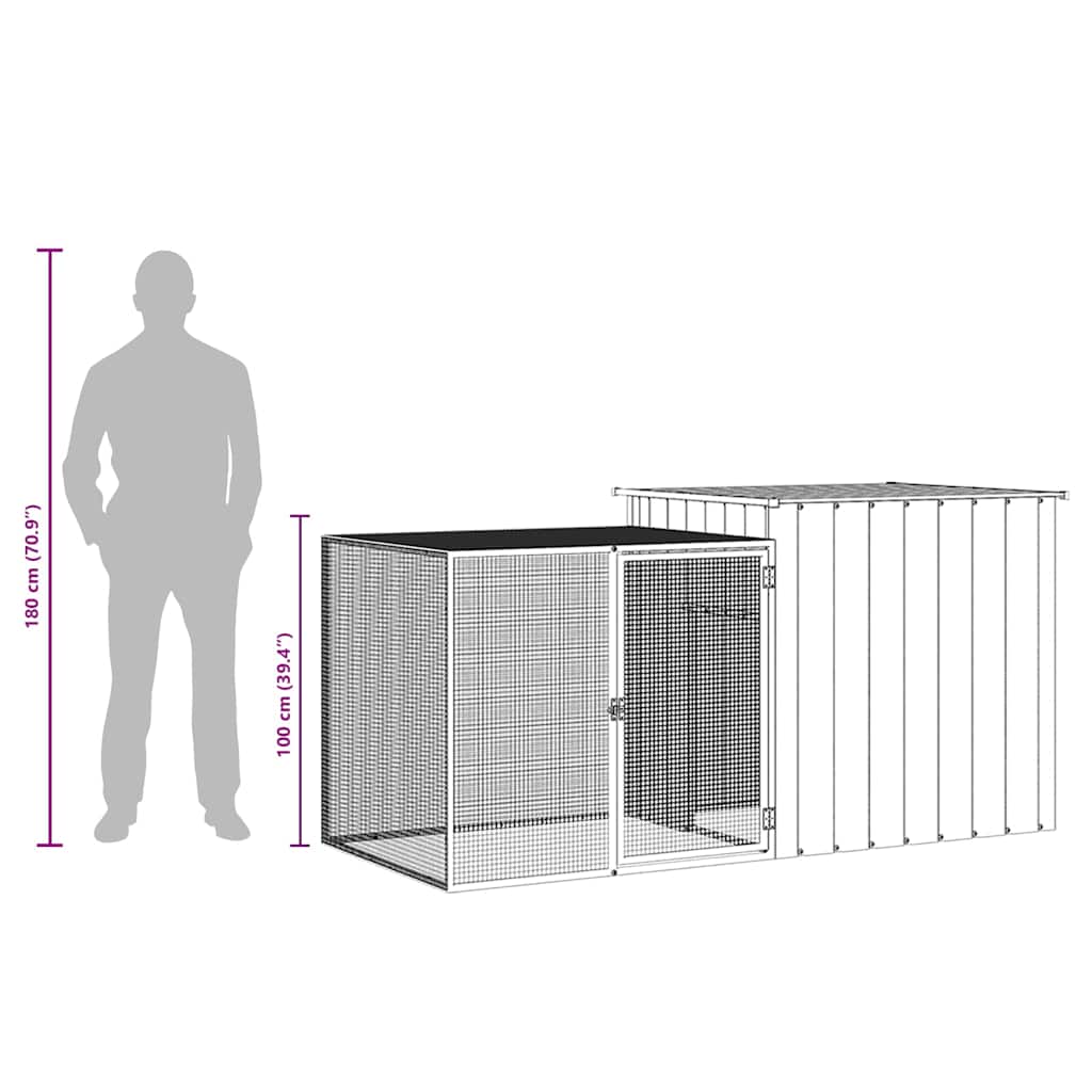 vidaXL Rabbit Cage Anthracite 200x91x100 cm Galvanised Steel