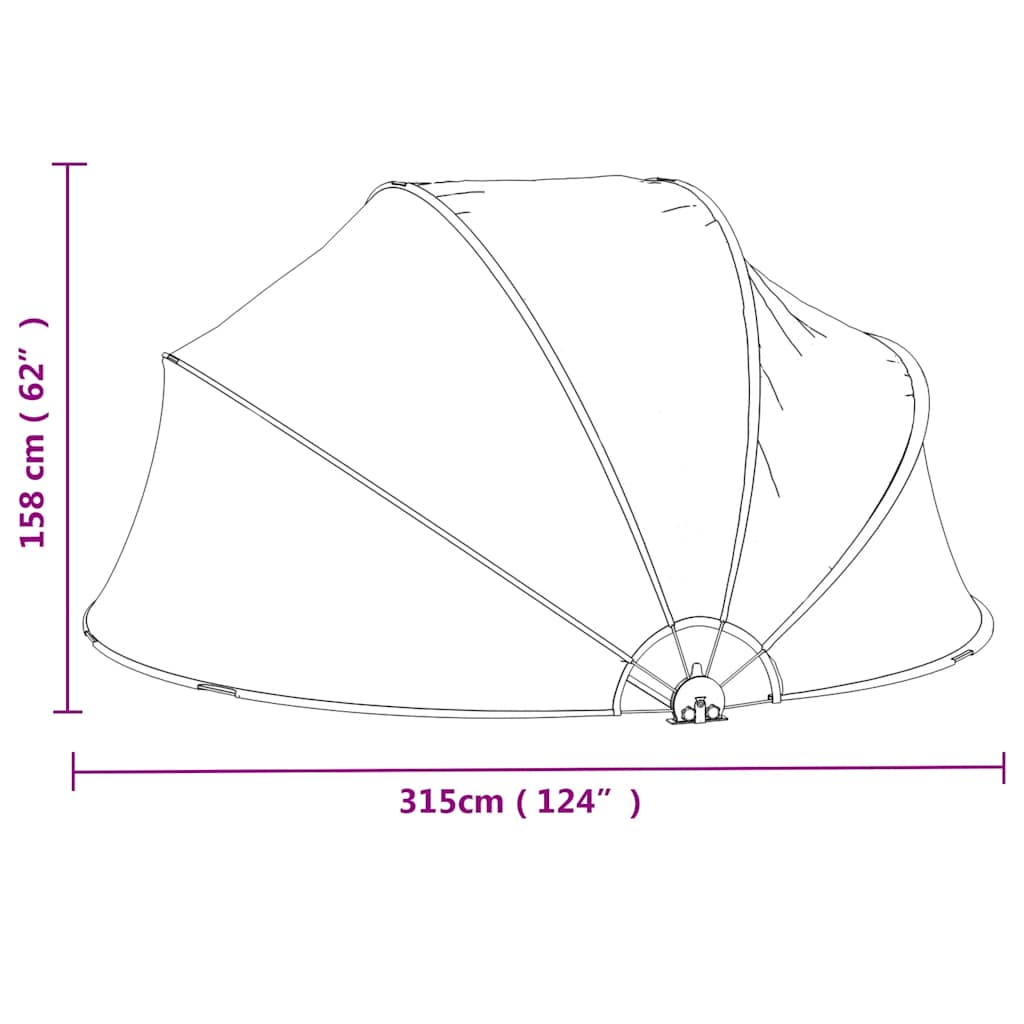 vidaXL Pool Dome Round 315x158 cm PVC