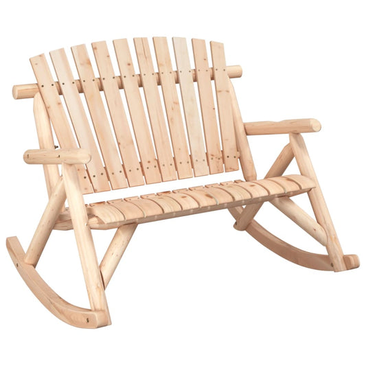 vidaXL Garden Rocking Bench | Natural | Solid spruce wood | 123x96x102 cm