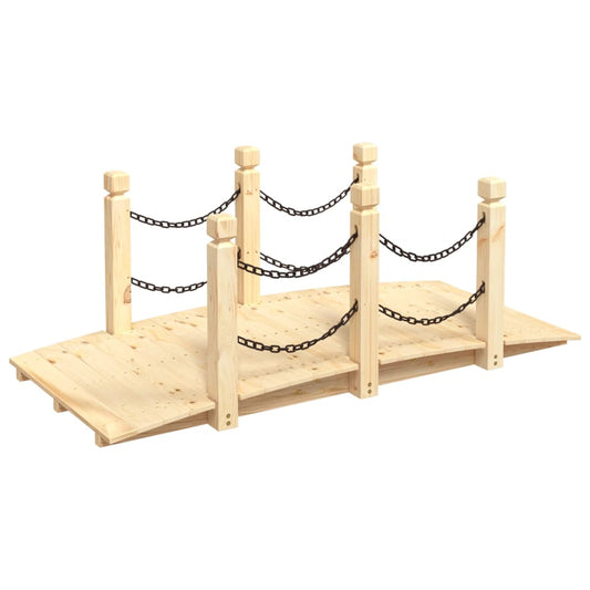 vidaXL Garden Bridge with Chain Railings 150x67x56cm Solid Wood Spruce