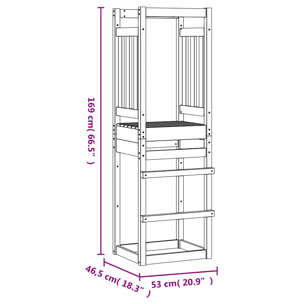 vidaXL Play Tower 53x46,5x169 cm Impregnated Wood Pine