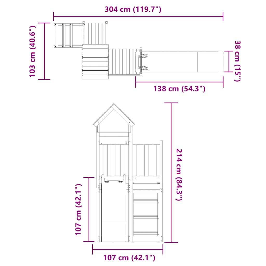 vidaXL Outdoor Playset Impregnated Wood Pine