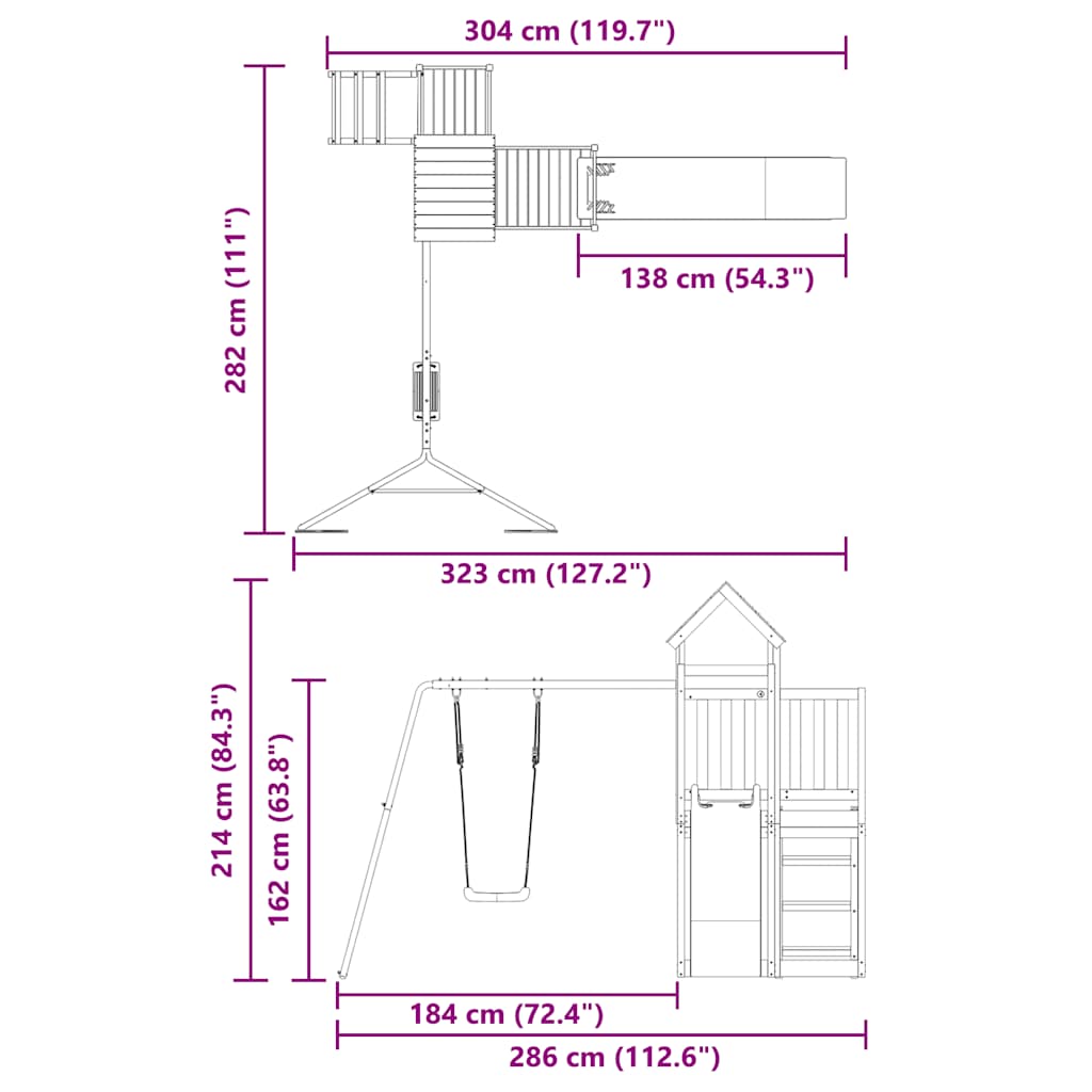 vidaXL Outdoor Playset Solid Wood Pine