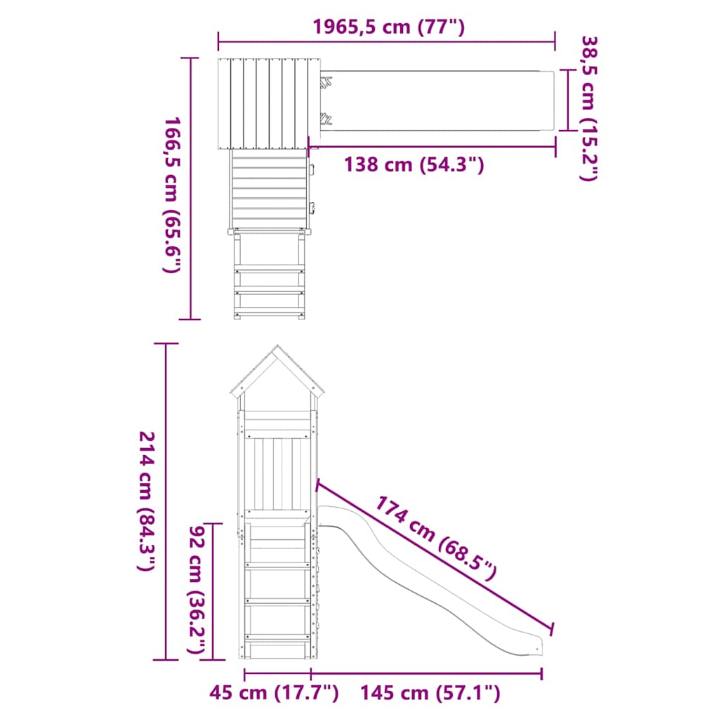 vidaXL Outdoor Playset Solid Wood Douglas