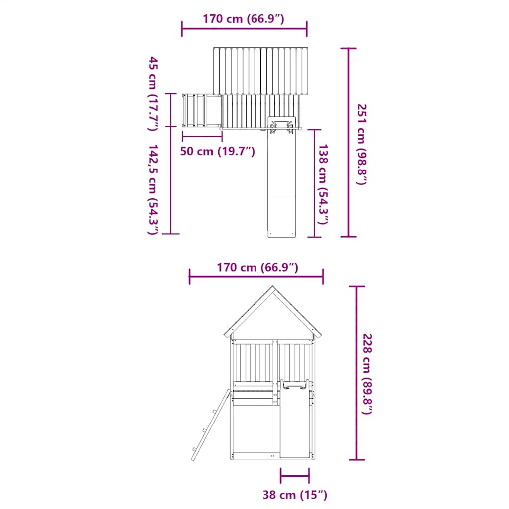 vidaXL Outdoor Playset Solid Wood Pine