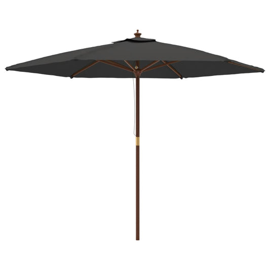vidaXL Garden Parasol with Wooden Pole Anthracite 299x240 cm