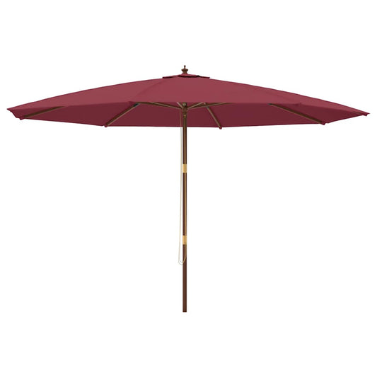 vidaXL Garden Parasol with Wooden Pole Bordeaux Red 400x273 cm
