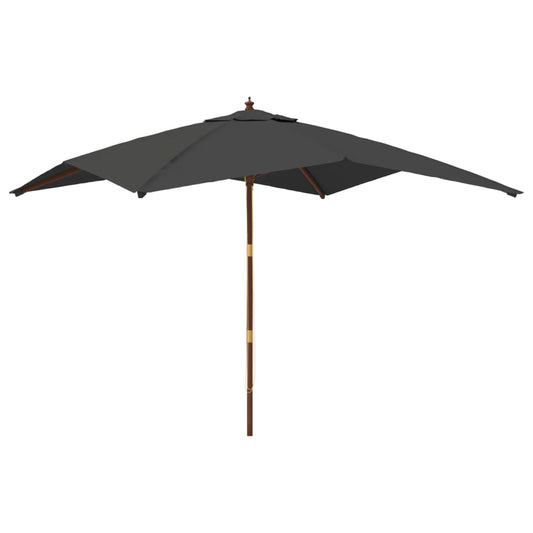 vidaXL Garden Parasol | Anthracite | Polyester, Solid hardwood, Laminated bamboo