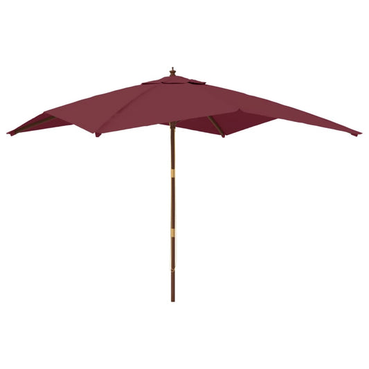 vidaXL Garden Parasol with Wooden Pole Bordeaux Red 300x300x273 cm