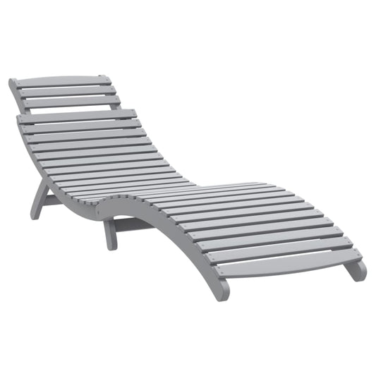 vidaXL Sun Lounger | Grey | Solid Acacia Wood | Standard | Foldable