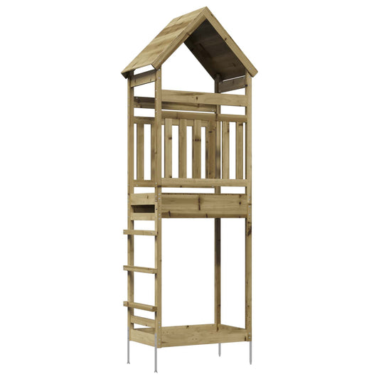 vidaXL Outdoor Play Tower Natural Solid Impregnated Pinewood