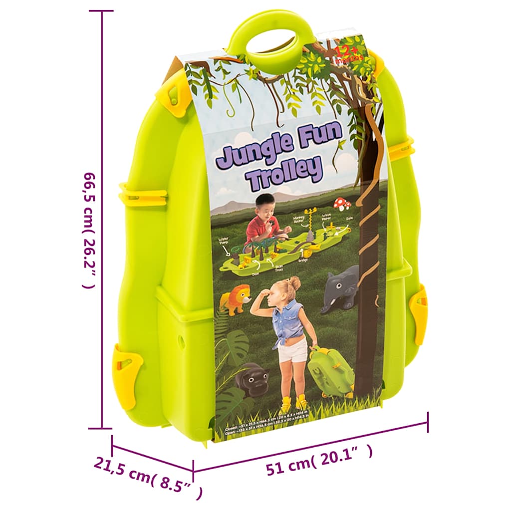 vidaXL Water Fun Trolley Jungle 51x21.5x66.5 cm Polypropylene