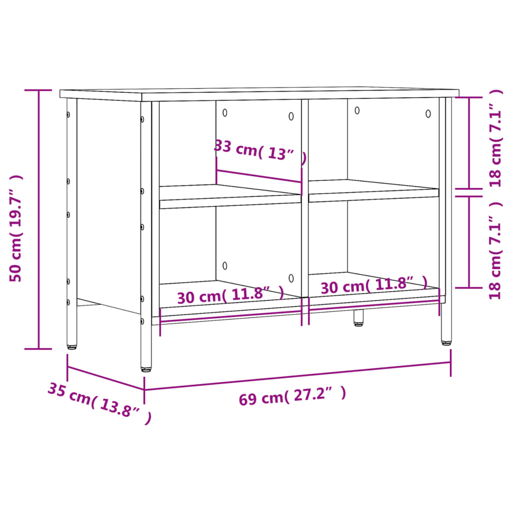 vidaXL Shoe Cabinet Brown Oak 4 compartments