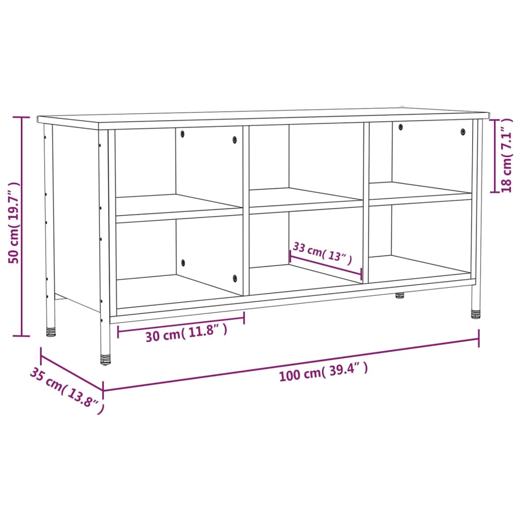 vidaXL Shoe Cabinet Grey Sonoma Holds up to 6 pairs of shoes