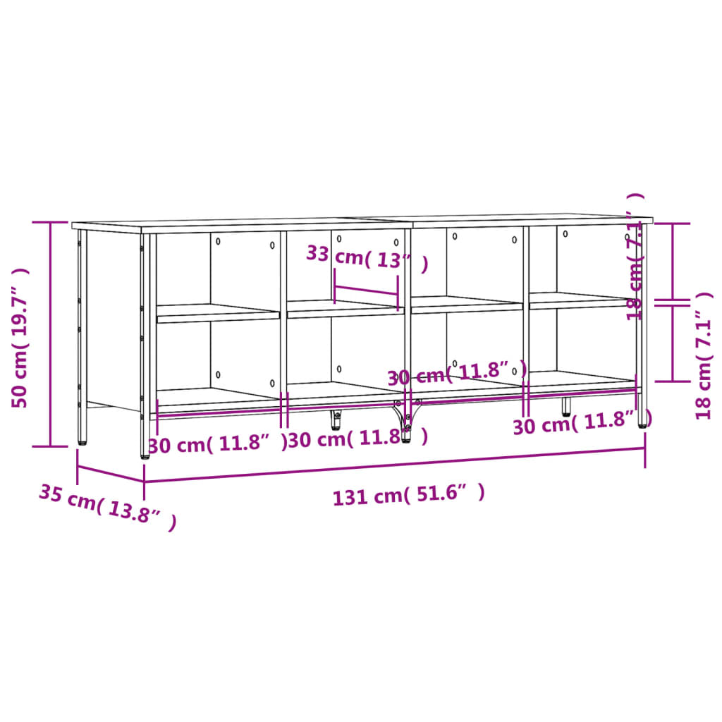 vidaXL Shoe Cabinet Sonoma Oak Stores up to 8 pairs of shoes