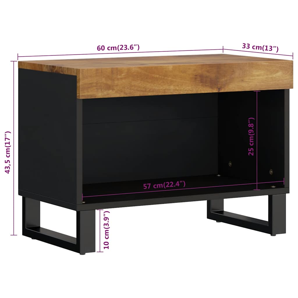 vidaXL TV Cabinet 60x33x43.5 cm Solid Wood Mango
