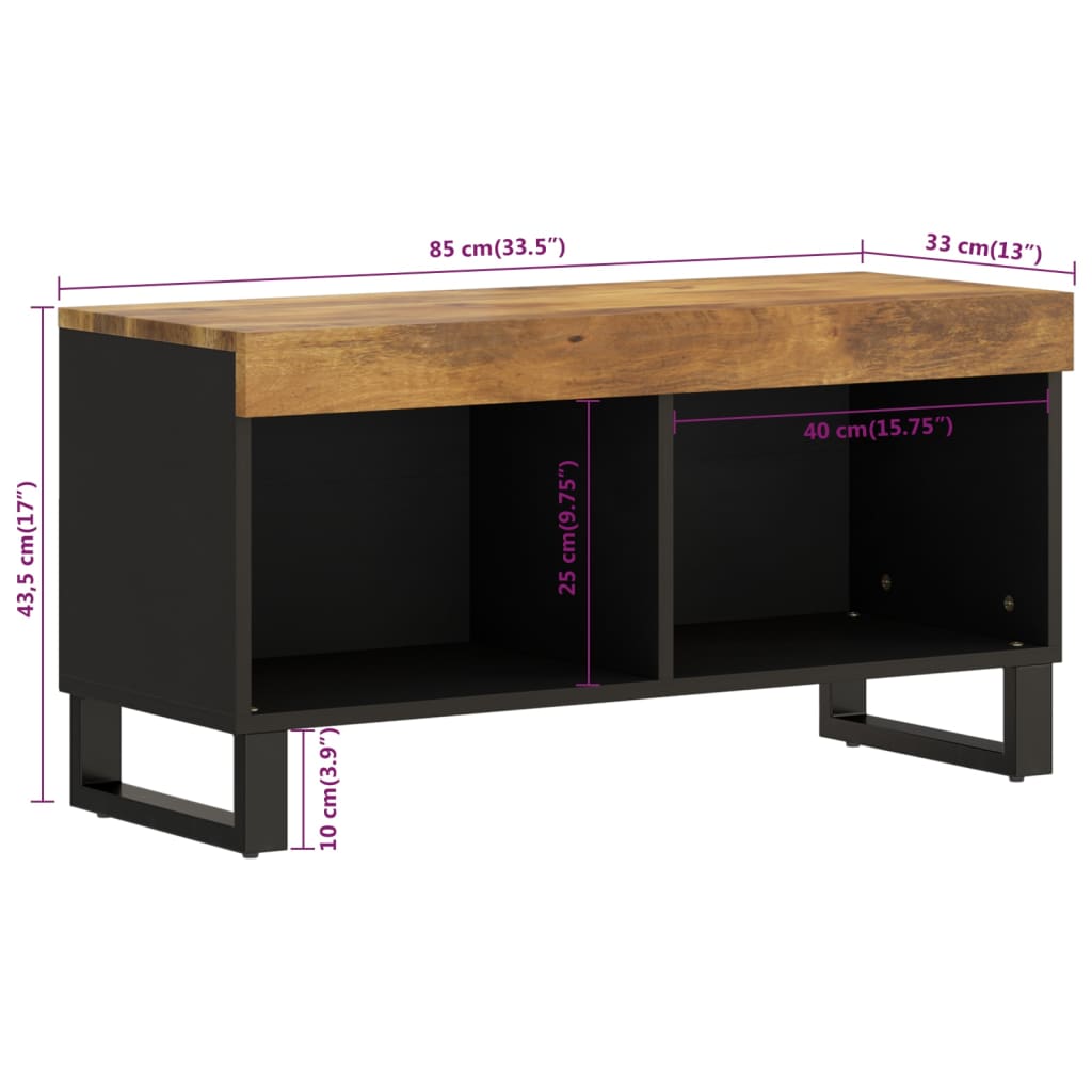 vidaXL TV Cabinet 85x33x43,5 cm Solid Wood Mango