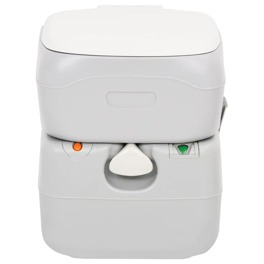 vidaXL Portable Camping Toilet Grey and White 22+12 L HDPE
