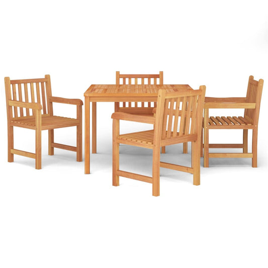 vidaXL 5 Piece Garden Dining Set Solid Wood Teak