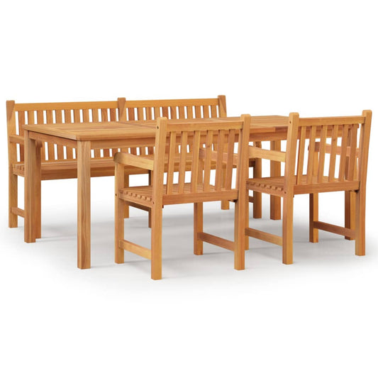 vidaXL 4 Piece Garden Dining Set Solid Wood Teak