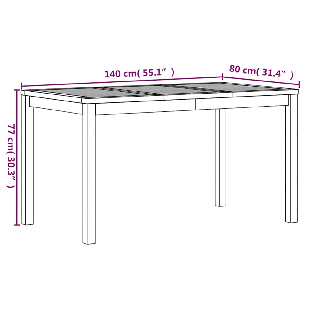 vidaXL 3 Piece Garden Dining Set Solid Wood Teak