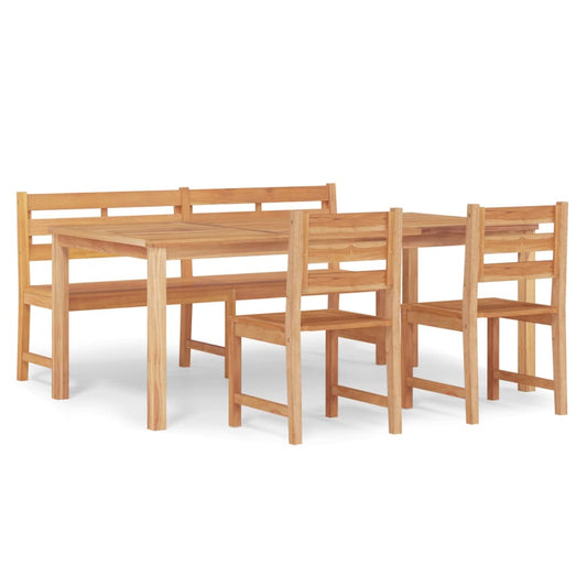 vidaXL 4 Piece Garden Dining Set Solid Wood Teak