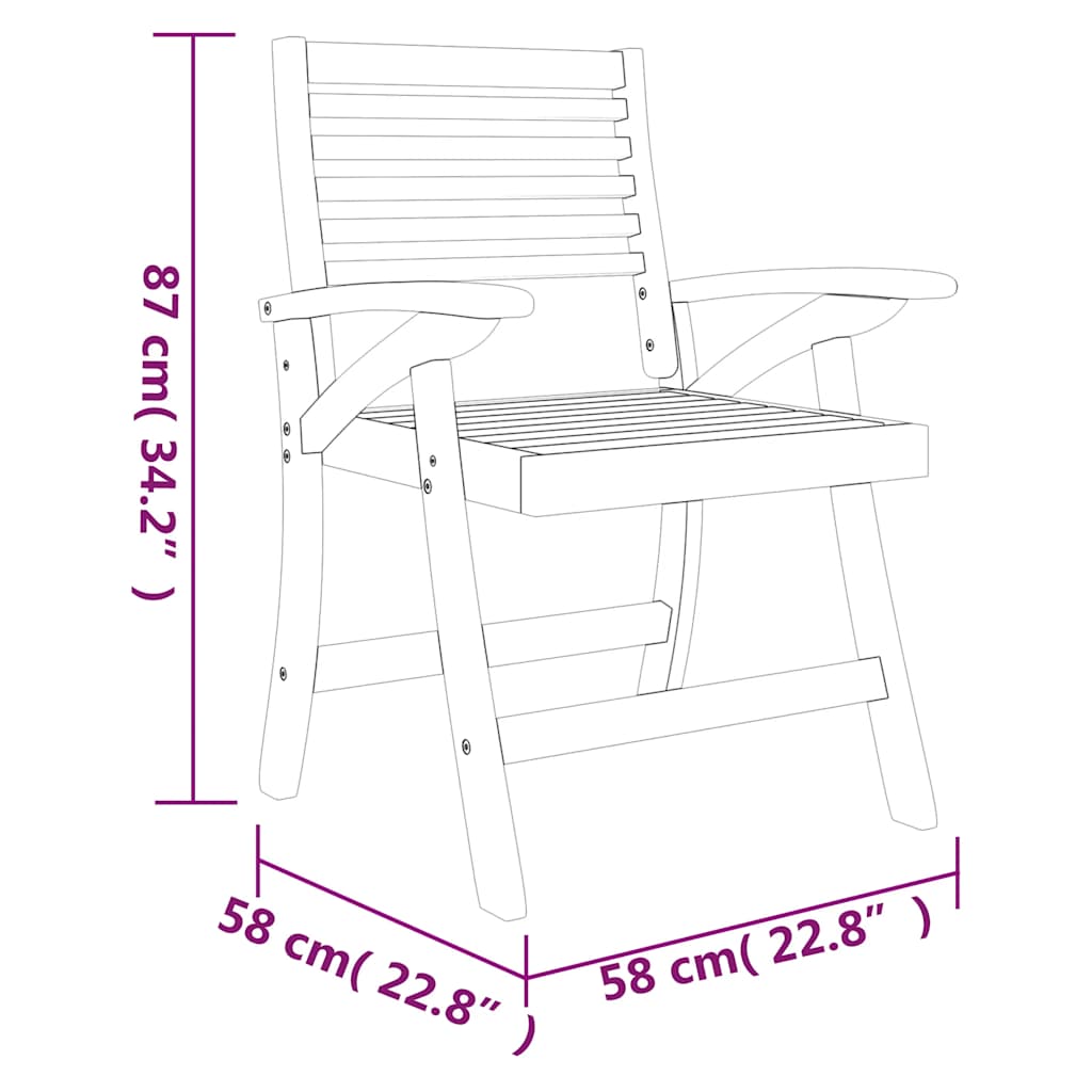 vidaXL 3 Piece Garden Dining Set Solid Wood Acacia