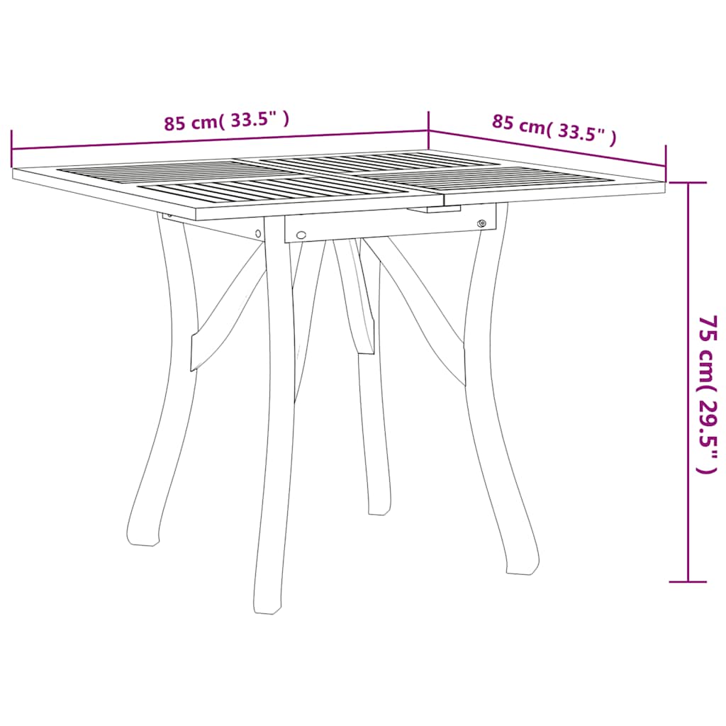 vidaXL 3 Piece Garden Dining Set Solid Wood Acacia