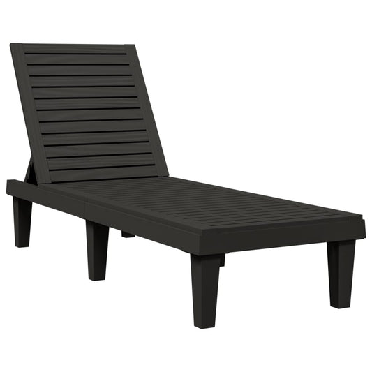 vidaXL Sun Lounger | Black | Polypropylene | Standard | Adjustable Armrests
