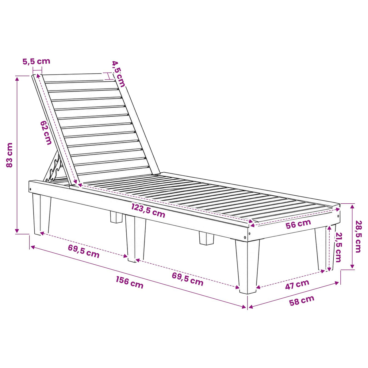 vidaXL Sun Lounger Light Brown 155x58x83 cm Polypropylene