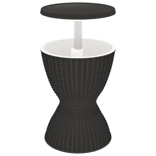 vidaXL 3-in-1 Ice Cooler Table Black Polypropylene