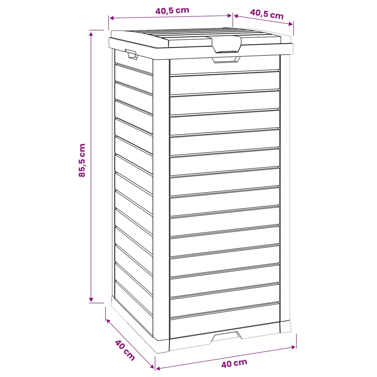 vidaXL Outdoor Garbage Bin Light Brown 41x41x86 cm Polypropylene