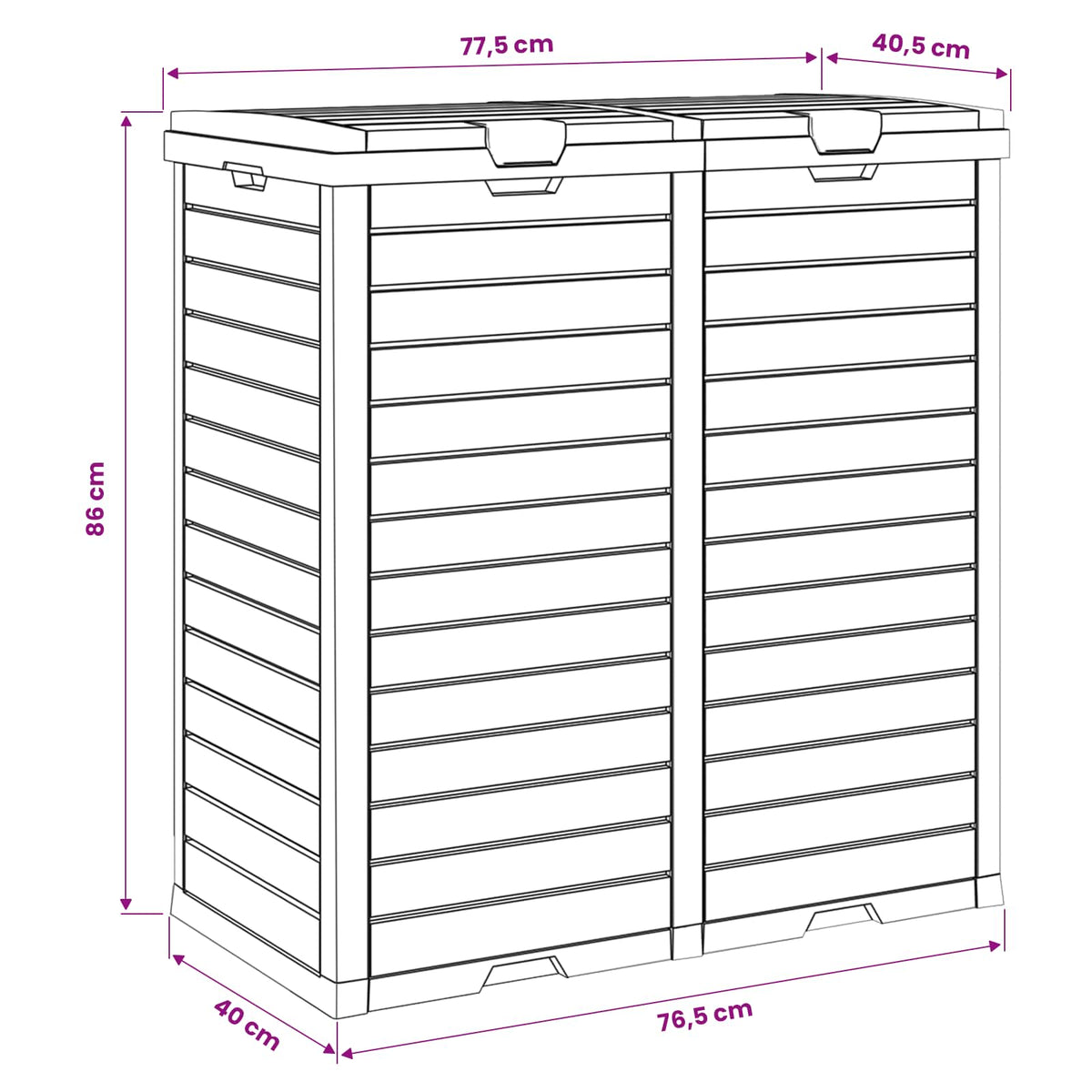 vidaXL Outdoor Garbage Bin Light Brown 78x41x86 cm Polypropylene