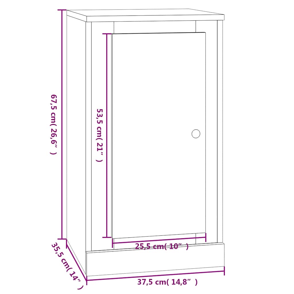 vidaXL Sideboard White 37.5x35.5x67.5 cm Engineered Wood