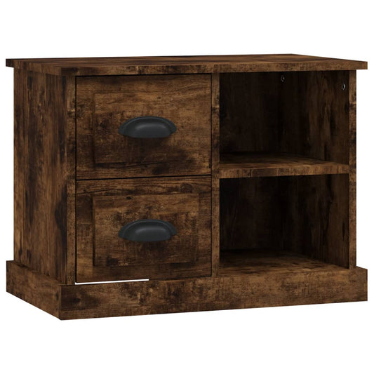 vidaXL Bedside Cabinet Smoked Oak 60x35,5x45 cm