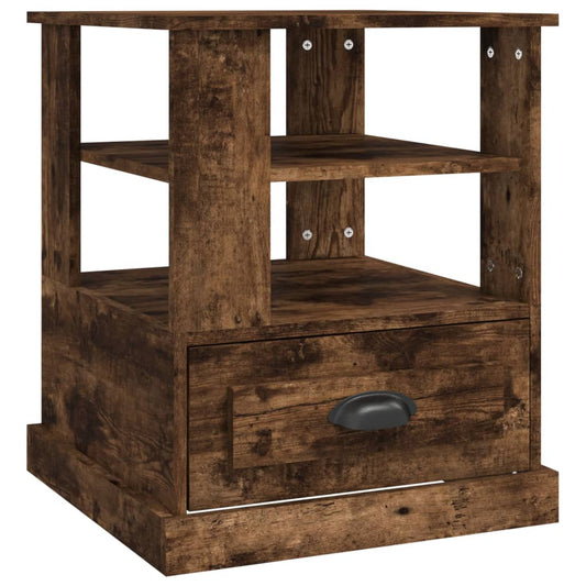 vidaXL Side Table Smoked Oak 50x50x60 cm Engineered Wood