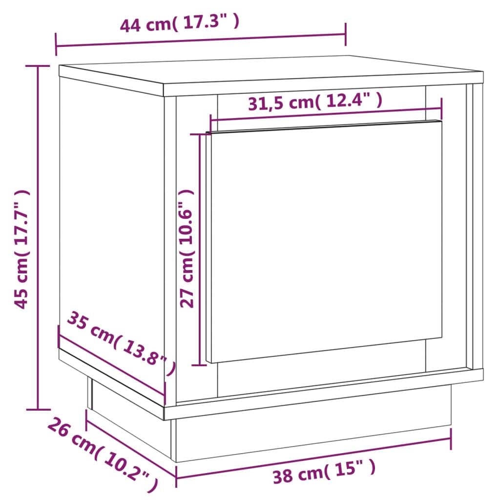 vidaXL Bedside Cabinets 2 pcs Smoked Oak 44x35x45 cm Engineered Wood