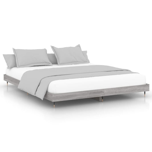 vidaXL Bed Frame without Mattress Grey Sonoma 140x200 cm Engineered Wood