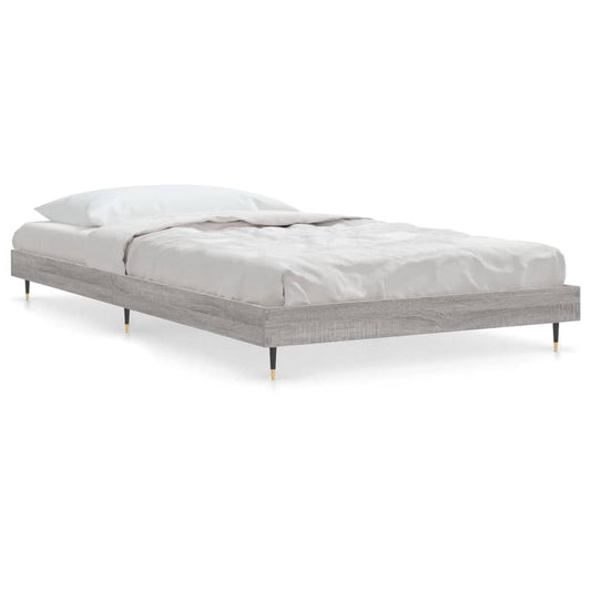vidaXL Bed Frame without Mattress Grey Sonoma 100x200 cm Engineered Wood