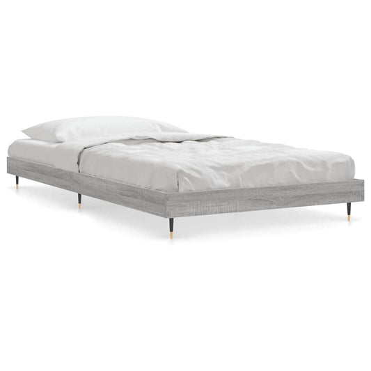 vidaXL Bed Frame without Mattress Grey Sonoma 90x190 cm Single Engineered Wood