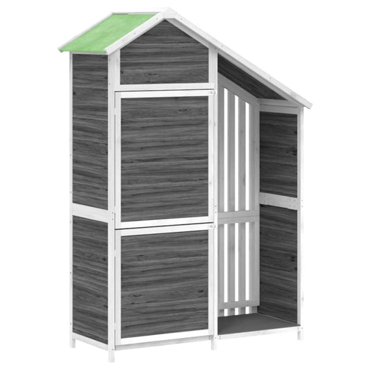vidaXL Garden Tool Shed Grey 120x53,5x170 cm Solid Wood Pine
